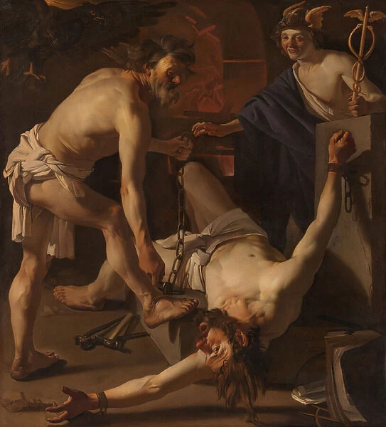 Prometheus Being Chained by Vulcan, 1623 (oil on canvas)