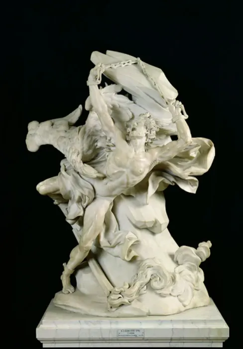 Framed Print : Prometheus in Chains (marble)