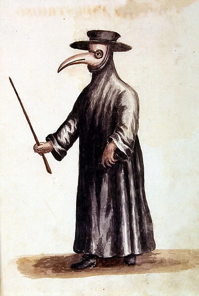 Protective clothing against plague in the 18th century