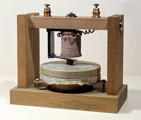 Prototype telephone design, 1873 (photo)