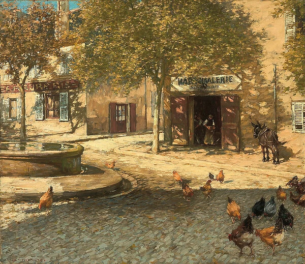A Provencal Forge (oil on canvas)
