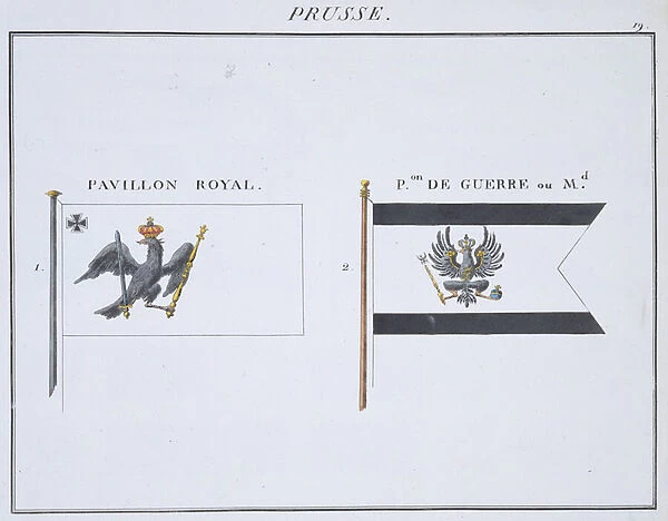 Prussian Flags, from a French book of Flags, c. 1819 (colour litho)
