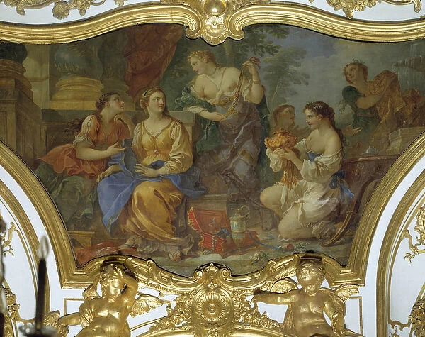 Psyche showing his tresors to his sisters Ceiling painting by Charles Joseph Natoire