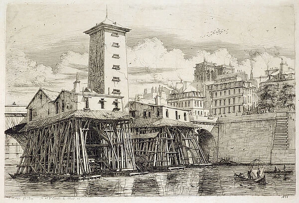 The Pump, Notre Dame, 1852 (etching)