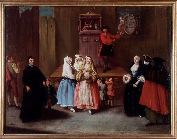 A puppet show in Venice (Painting, 1760)