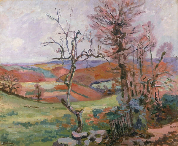 The Puy Barion at Crozant, Brittany (oil on canvas)