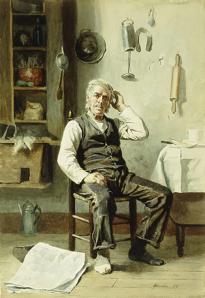 Puzzled, 1881 (watercolour on paper)