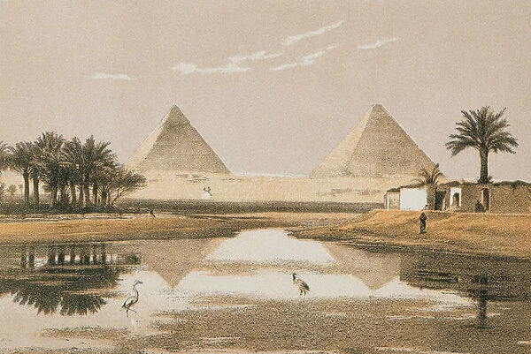 The Pyramids of Giza. Etching by Bernatz et alii - Steinkopk J. F. Editore