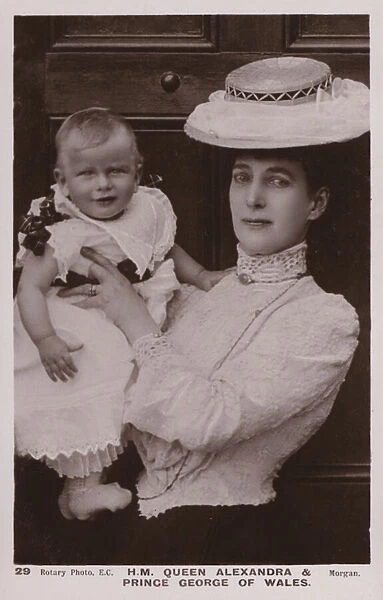 Queen Alexandra, Prince George Of Wales (b  /  w photo)