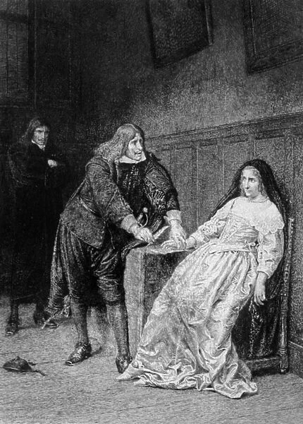 The Queen and Don Salluste, scene from Ruy Blas by Victor Hugo, 1887 (engraving)