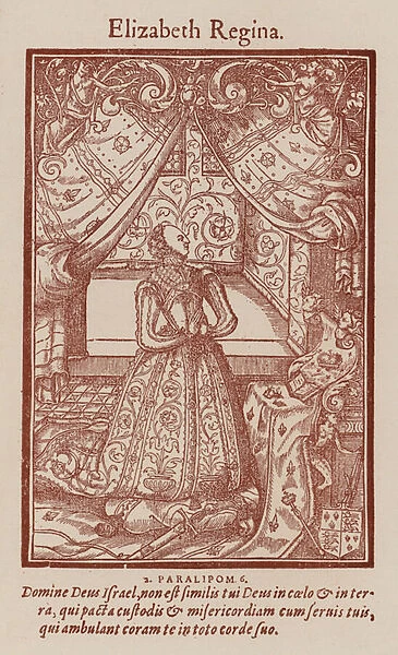 Queen Elizabeth I, title page of A Booke of Christian Prayers, 16th Century (engraving)