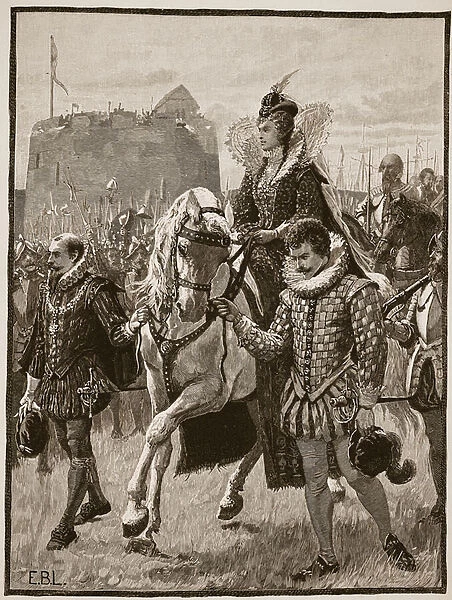 Queen Elizabeth at Tilbury, illustration from Cassell
