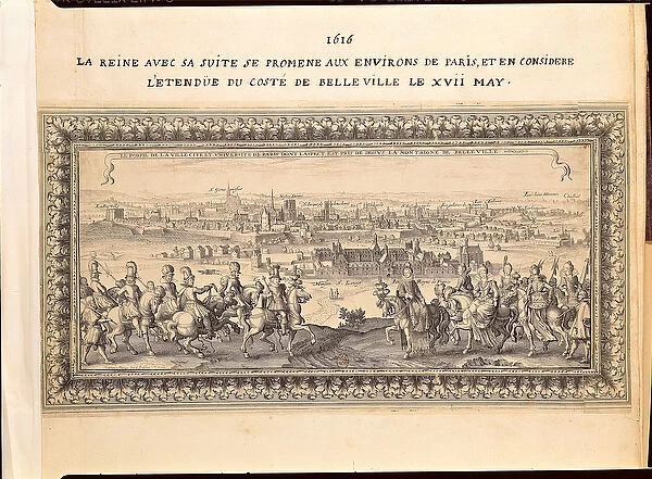 The Queen with her Entourage on the Outskirts of Paris, 17th May 1616 (engraving)
