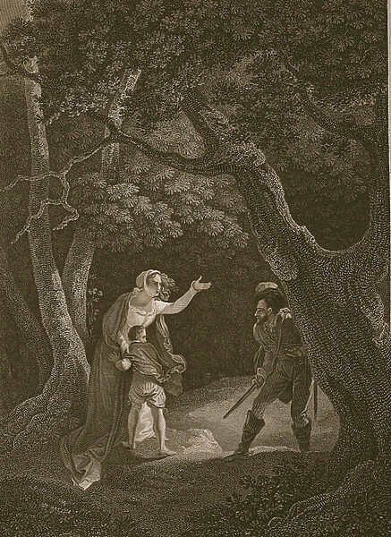 Queen Margaret attacked by the Robber, engraved by J. Landseer