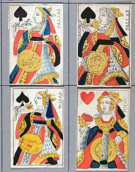 Queen of Spades and Queen of Hearts playing cards, 17th - 18th century