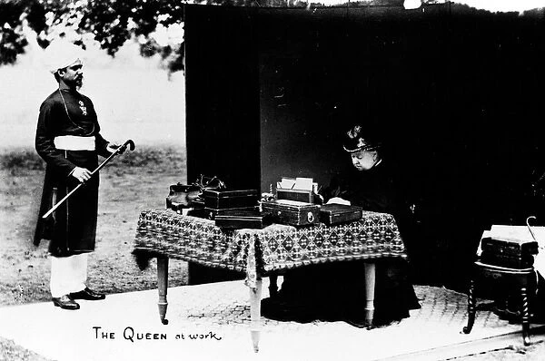 The Queen at Work, c. 1893 (b  /  w photo)