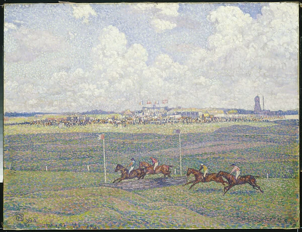 The Racecourse at Boulogne-sur-Mer (oil on canvas)