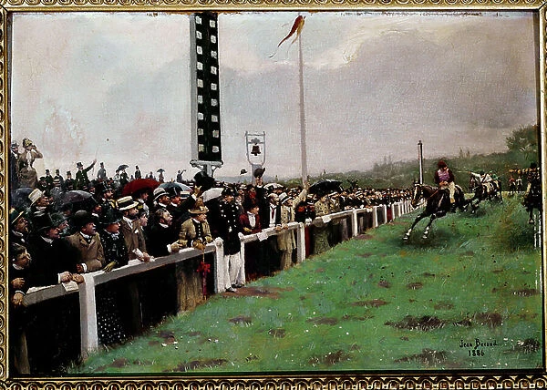 Races at Longchamp, 1886 (Oil on canvas)