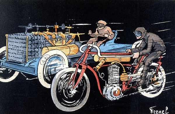 Racing between cars and motorcycles