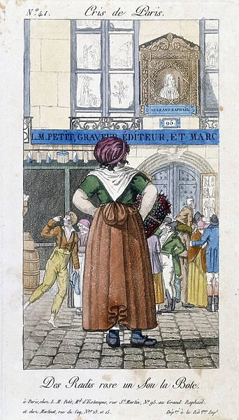 Radish merchant in the streets of Paris - in 'Cris de Paris', deb