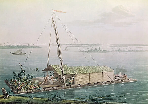Raft on the Guayaquil River, from Voyages aux Regions Equinoxiales du Nouveau