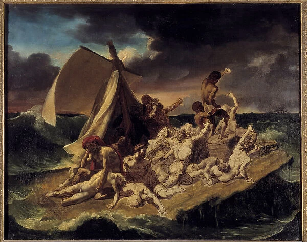 The raft of the Meduse Sketch. Painting by Theodore Gericault (1791-1824). 1816 Sun. 0
