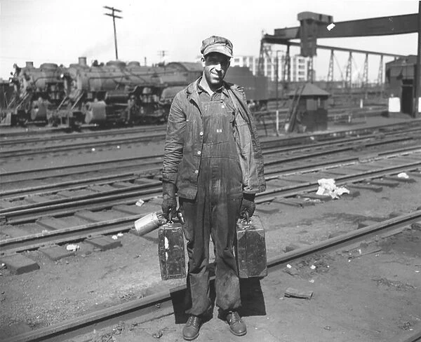 Railroad worker, c. 1900 (b  /  w photo)