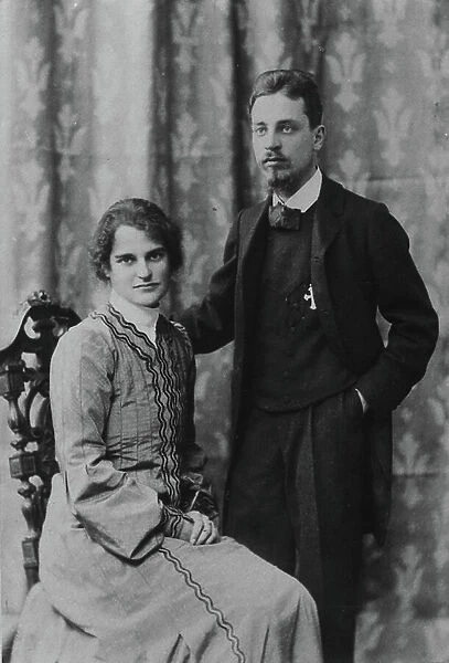 Rainer Maria Rilke and Clara Westhoff in Rome, 1903 (b / w photo)