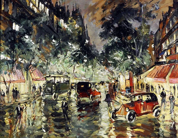 Rainy Night in Paris par Korovin, Konstantin Alexeyevich (Constantin Korovin) (1861-1939)