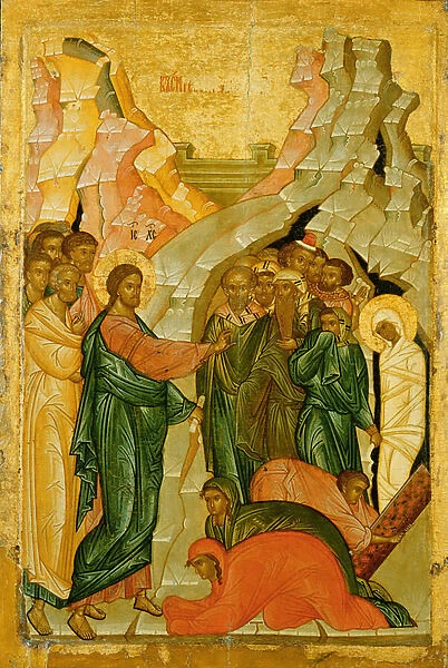 The Raising of Lazarus, Russian icon, Novgorod School, 15th century (tempera on panel)