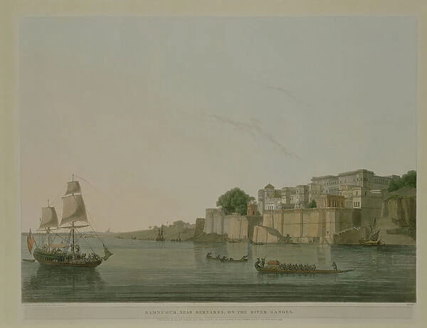 Ramnurgur, near Benares on the River Ganges, 1796 (litho)