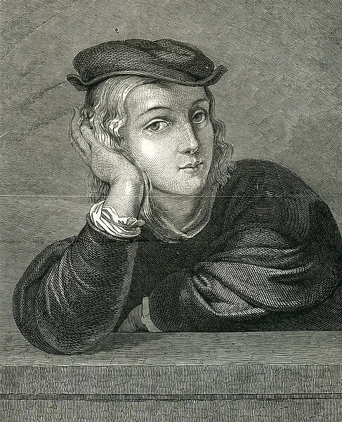 Raphael at the age of 15 (engraving)