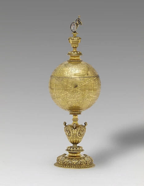 Rare Continental globe cup, North German or Flemish, c. 1600 (silver gilt