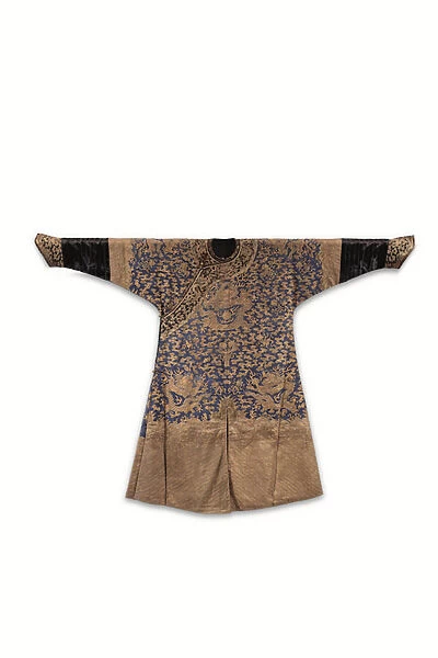 Rare Imperial dress in Kesi woven with gold, silver and copper threads, Longpao