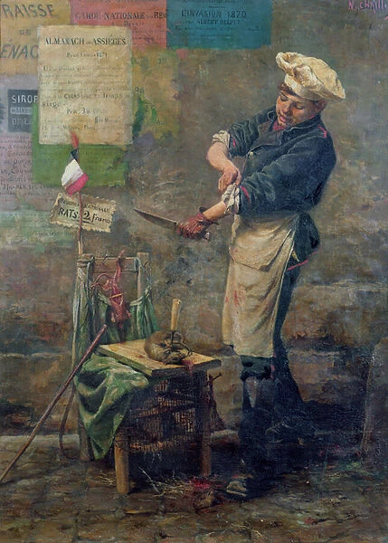 Rat Seller during the Siege of Paris, 1870 (oil on canvas)