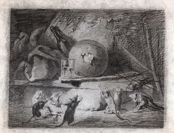 The Rat that withdrew from the world, circa 1870 (drawing)