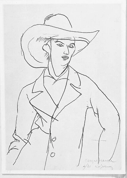 Raymond Radiguet (1903-23) 1921 (pencil on paper) (b  /  w photo)