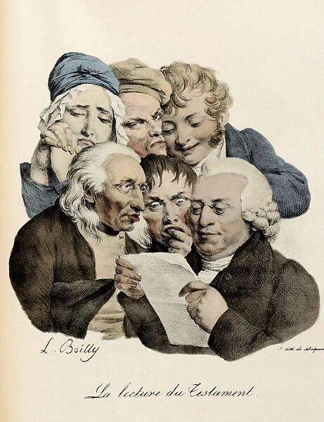 The Reading of the Will Engraving by Louis-Leopold Boilly (Louis Leopold Boilly