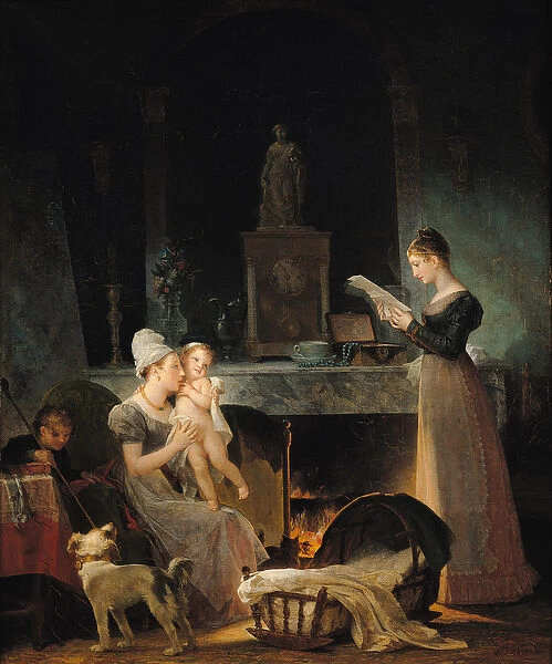 Reading the Letter (oil on canvas)