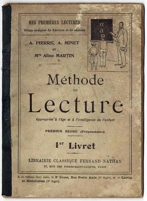 Framed Print : Reading method suitable for the age and intelligence of the child, 1934 French school book to learn to read