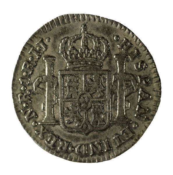 Real', currency from Charles IVs reign (1786-1808) (Santa Fe de Bogota, 1799). Coin. SPAIN. CATALONIA. Barcelona. Numismatic Cabinet of Catalonia ©Esteban  /  AIC  /  Leemage