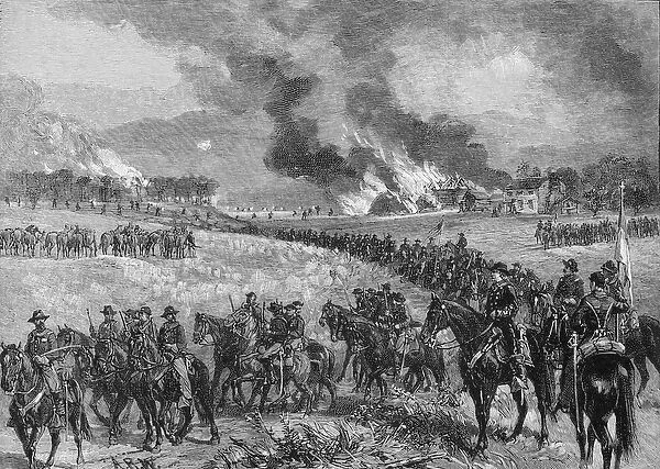 The rear-guard: General Custers division retiring from Mount Jackson, October 7th 1864