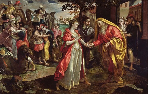 Rebecca Agreeing to Follow Eliezer, c. 1562 (oil on panel)