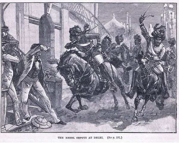 The rebel Sepoys at Delhi 1857 AD (litho)