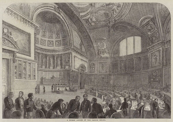 A Recent Sitting of the French Senate (engraving)