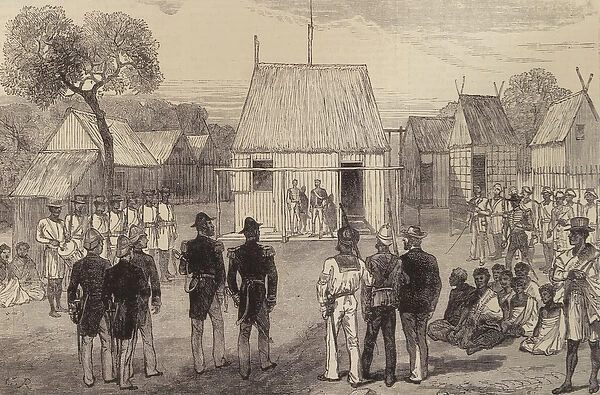 Reception of British Naval Officers by the Native Governor of Mohabo, Madagascar