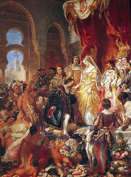 The Reception of Christopher Columbus (1450-1506) by Ferdinand II (1452-1516) of Aragon