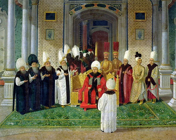 Reception at the Court of the Sultan Selim III (1761-1807) (oil on canvas)