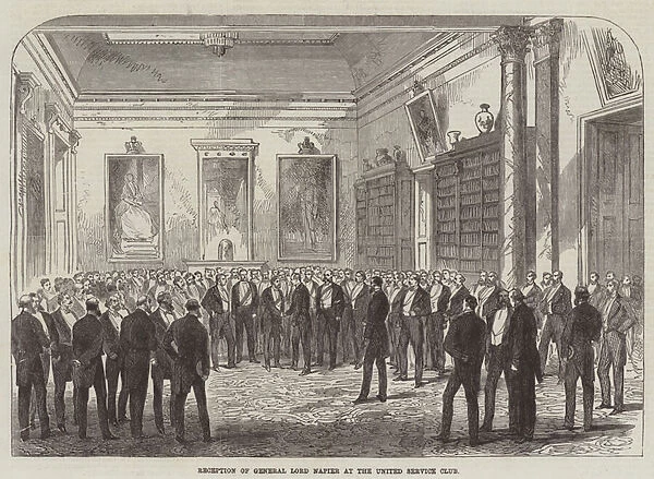 Reception of General Lord Napier at the United Service Club (engraving)