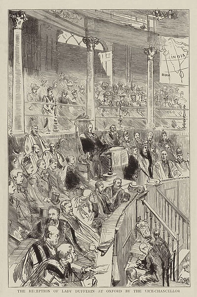 The Reception of Lady Dufferin at Oxford by the Vice-Chancellor (engraving)